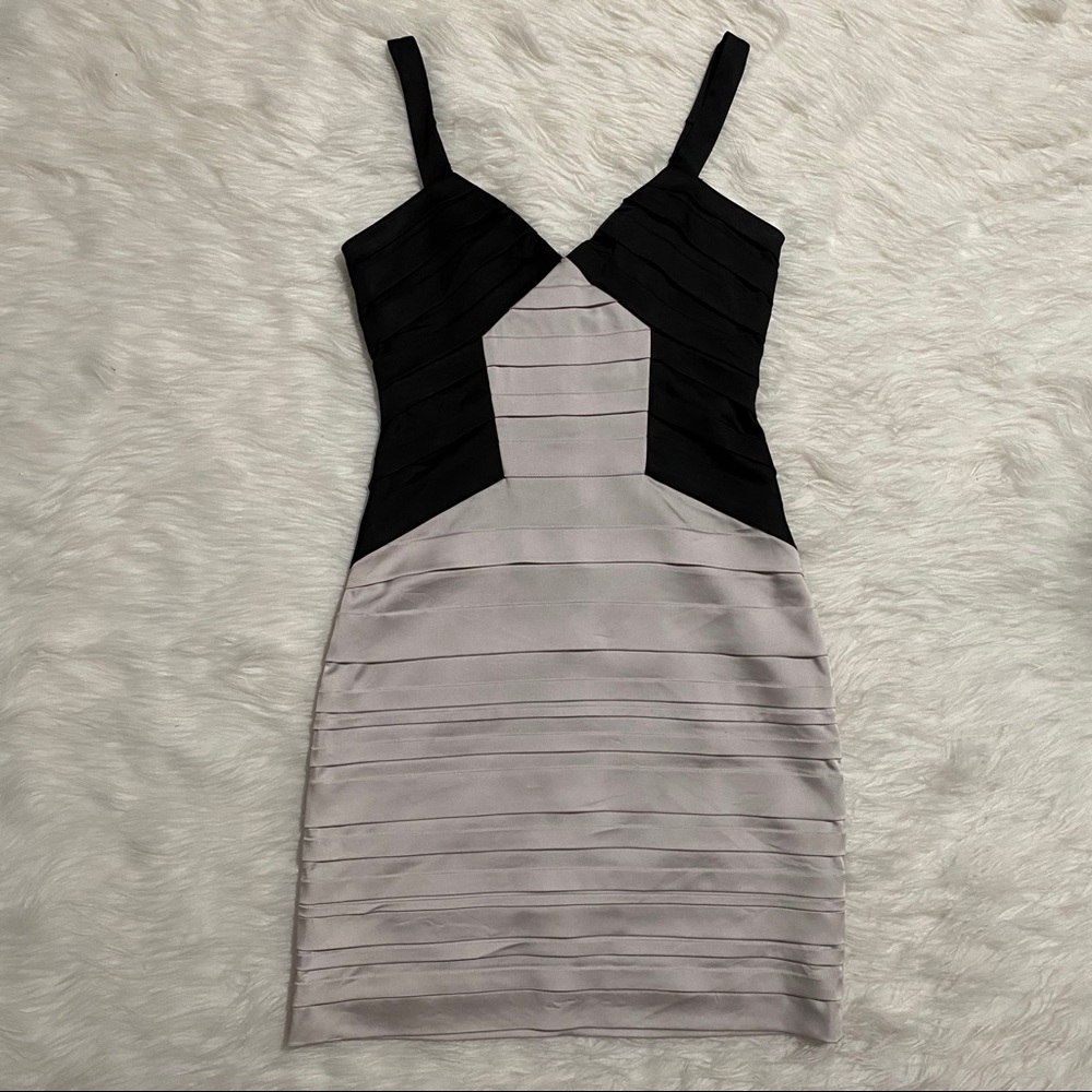 BCBGMAXAZRIA Black and Gray Dress - Picture 4 of 11